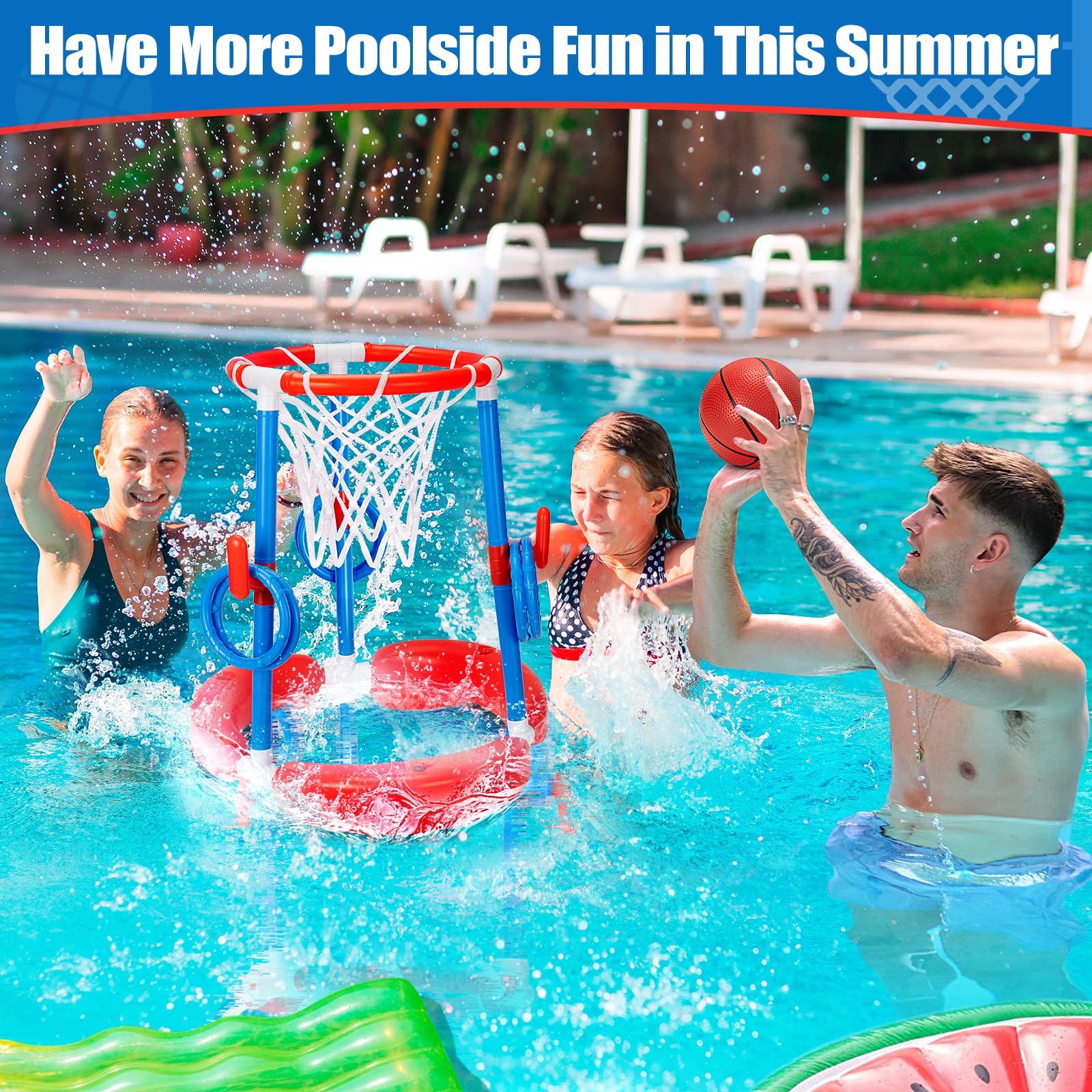 Swimming Pool Basketball Game Pool Basketball Hoop, Floating