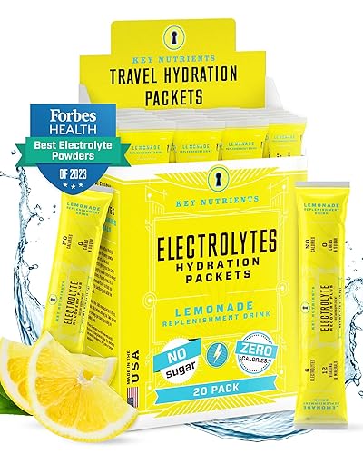 KeyNutrients Electrolitos en polvo polvo de electrolitos de limonada cero caloríaslimonada rosa en 90 40 o 20 porciones paquetes de viaje de