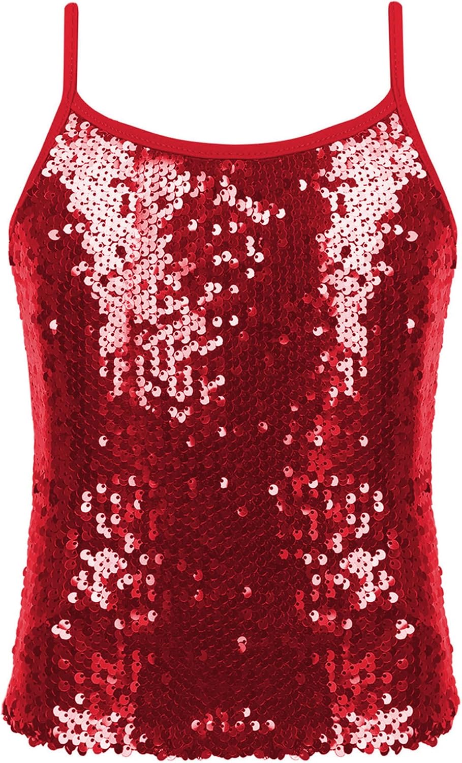 Girls Dance Hip-hop Gleaming Sparkly Top Crop Blouse Elastic Fashion Competition Wear