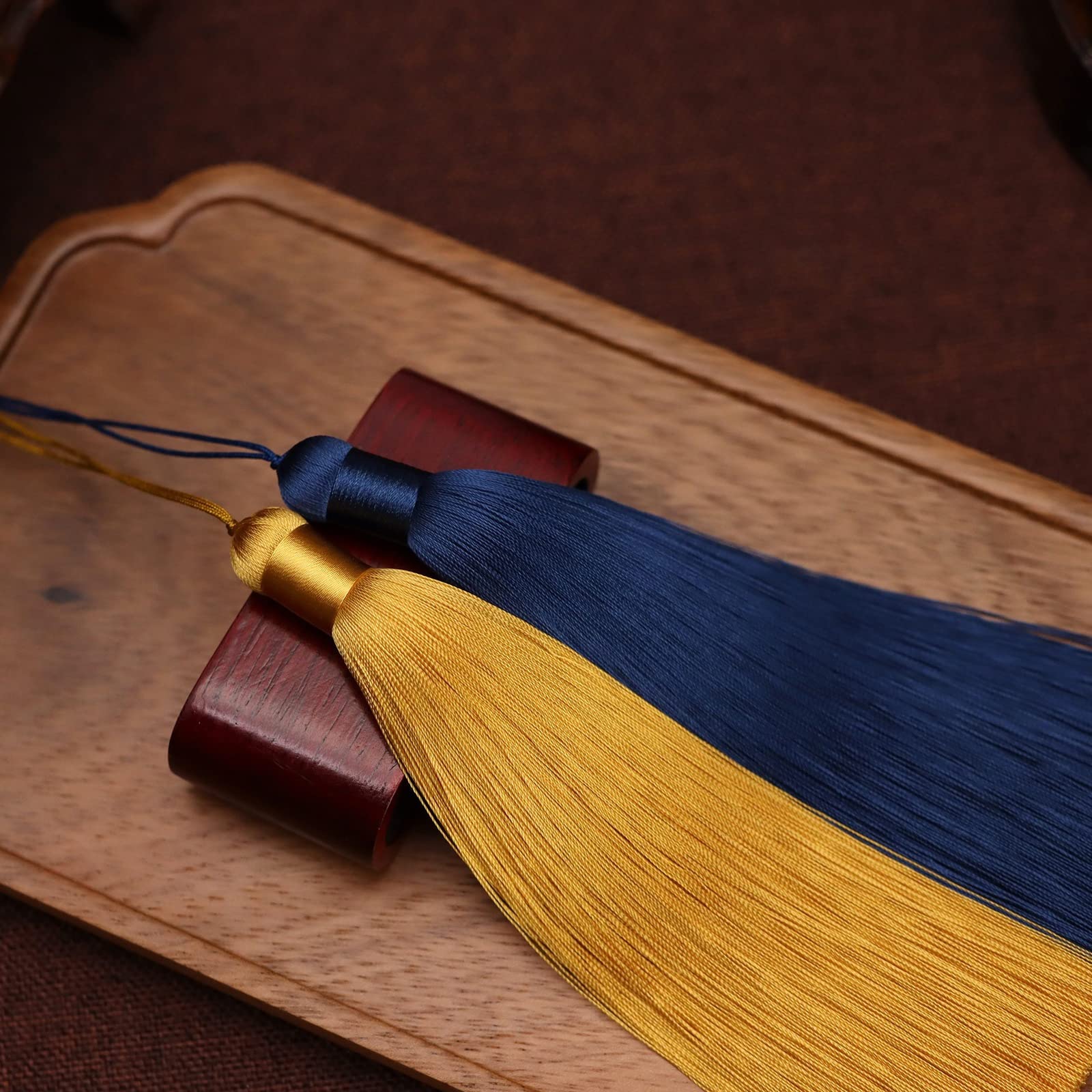 Quasten Chinesische Schwertquaste, Quasten, weiche handgefertigte Quasten mit Kordelschlaufe zur Herstellung von Souvenirs, DIY-Bastelzubehörprojekten, Lesezeichen, Pink(Yellow)