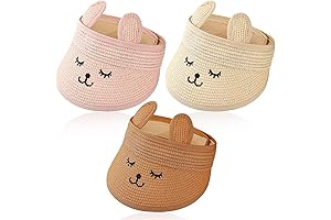 3Pcs Creative Infant Visor Empty UV Protection Toddler Sun Straw Hats with...