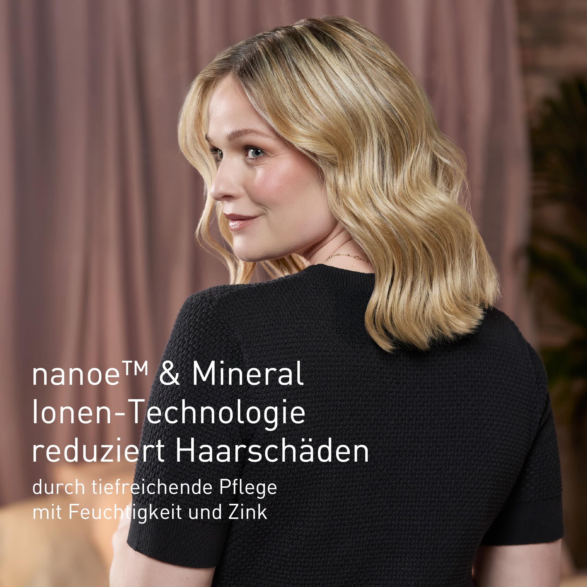 Panasonic EH-NA9N-E825 nanoe™ & Mineral-Ionen-Haartrockner, Anti-Haarschäden, Schnelltrocknen, Intelligente Sensorik, Kopf-und Gesichtshautmodi, Konzentrator-Aufsatz, 1600 W, Greige