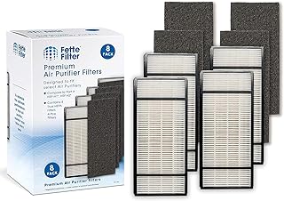 Fette Filter - Premium True Hepa H13 Filter H with Pre-Filter for Honeywell Model HPA-050 HPA-060 HPA-061 HPA-150 HPA-160 HHT-055 HHT-155 (QTY4) Part # HRF-H1 HRF-H2 HRF-B1 HRF-B2 Filter H (4+4)