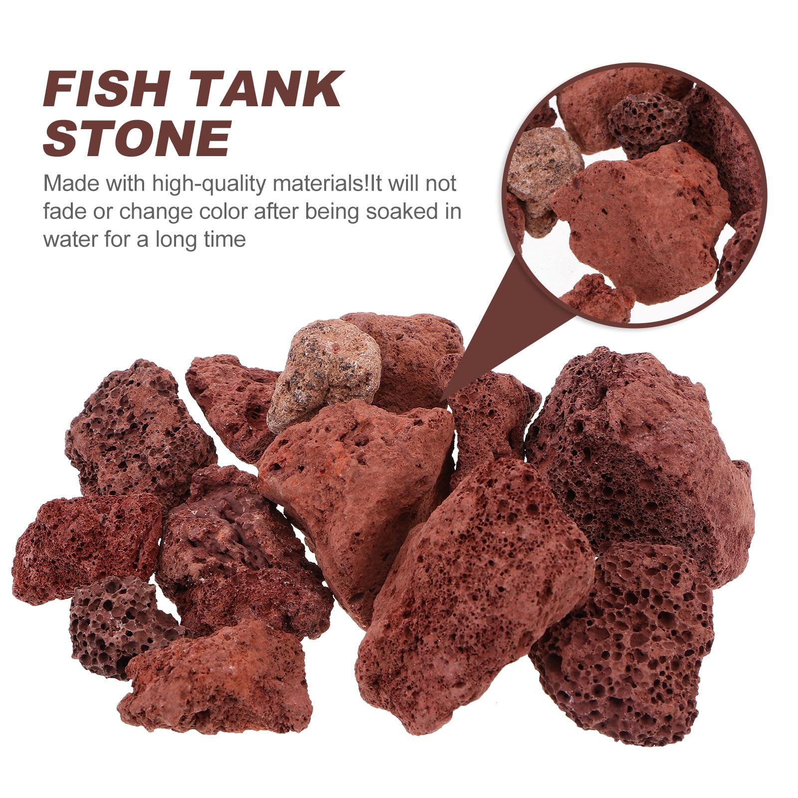 Mipcase Pierre Volcanique Aquarium 2.50 Cm Roche pour Aquarium D’Eau Douce Et Salée Décor du Réservoir De Poisson Cachette Naturelle Pierre D’ Naturelle 500 G