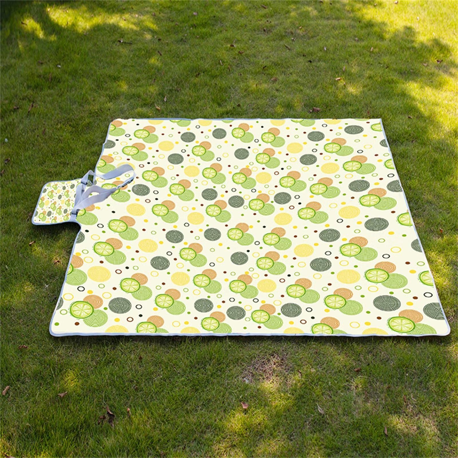 Couverture Pique-nique Imperméable 100x150cm,Couverture Plage Extérieure XXL Tapis de Plage,Cercles de chaux Camping Couverture étanche Pique-nique avec Poignée pour Camping Randonnée Parc Plage