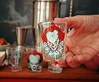 Vista 5 de Silver Buffalo IT Shot Glass - Juego de vasos de 4 piezas, 1-5 onzas, color rojo