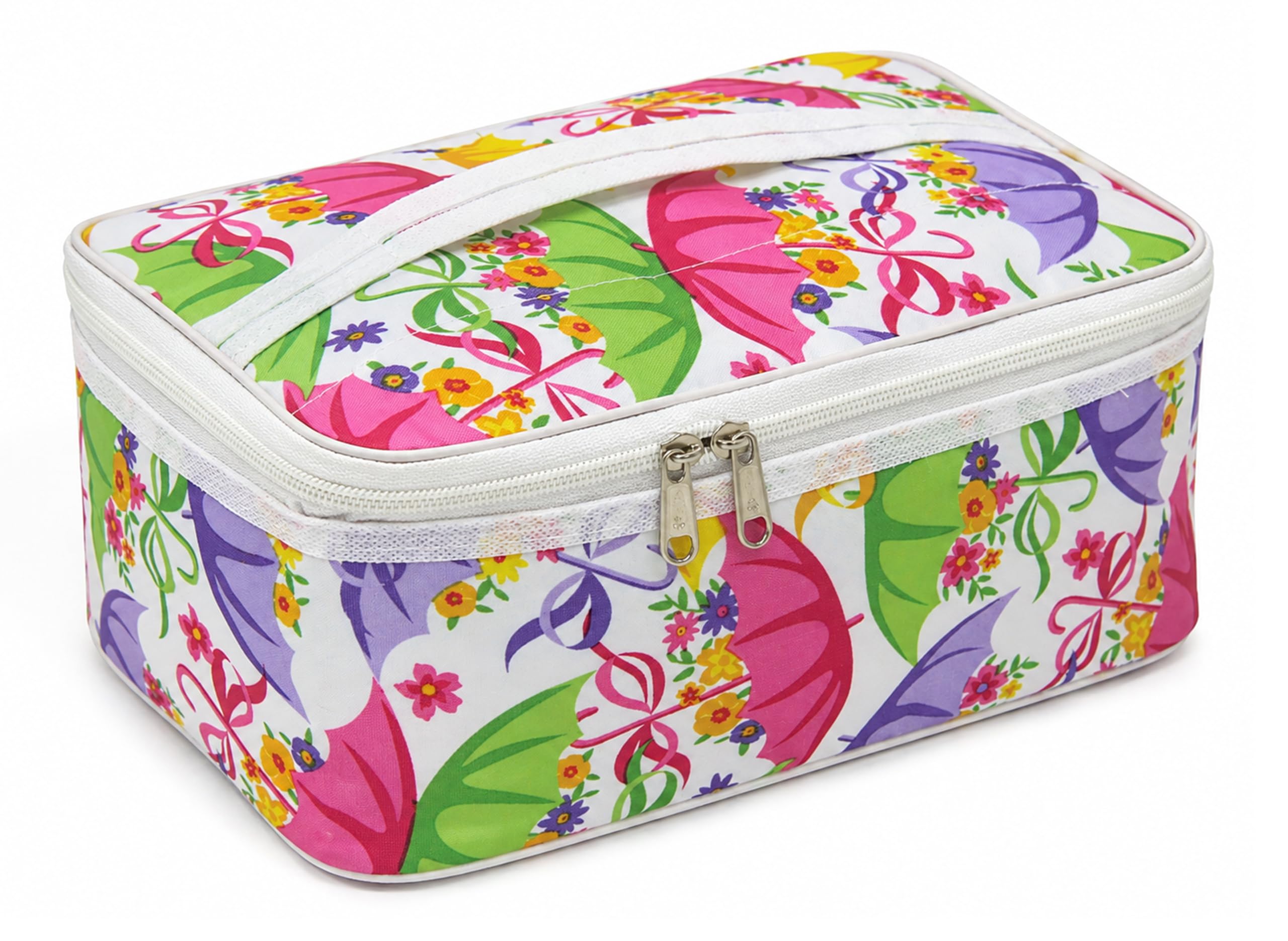 atorakushon Fabric Women Makeup Storage Box Travel Vanity Artist Storage Bag Zipper Pouch Cosmetic Utility Toiletry Wardrobe Organizer Jewellery Pouch Pack of 1 (Multicolor)-image-47