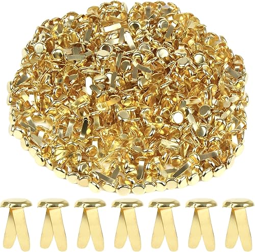 LOMIMOS 500 piezas de mini sujetador de papel, pin dividido para manualidades, proyectos escolares, álbumes de recortes, bricolaje, 0.47 x 0.3