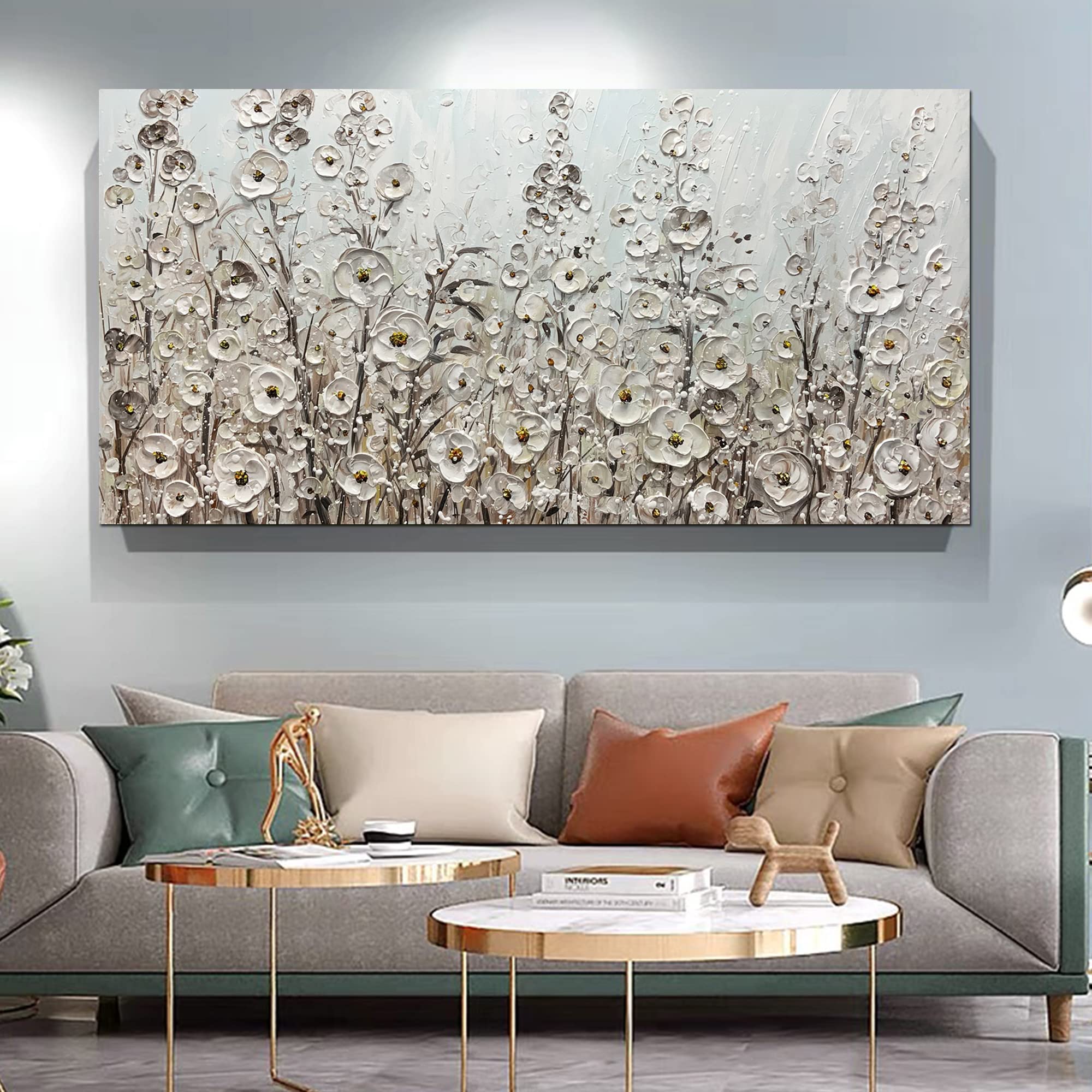 Amazon.com: Yotree 24x48 Inch Wall Art Hand-Painted Framed