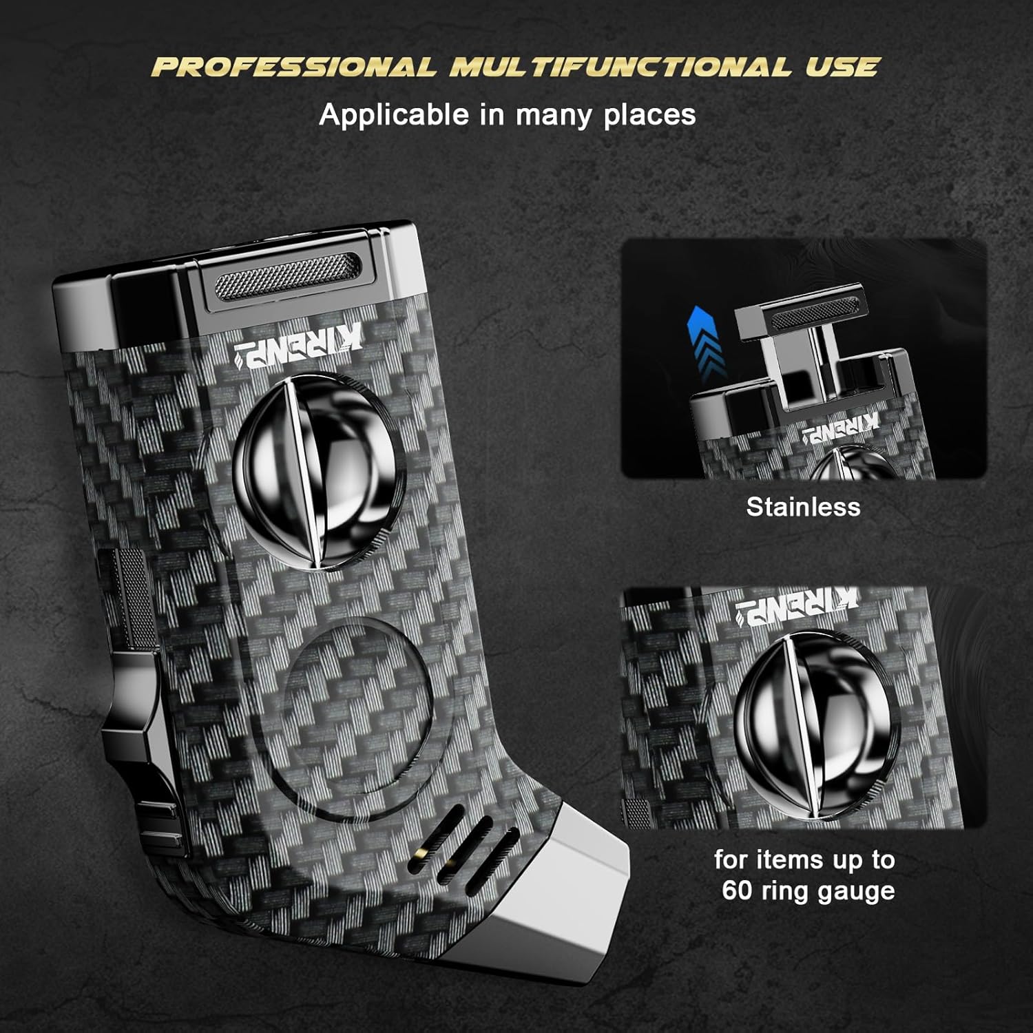 2-Pack All-in-one Torch Lighter with Cutter, Holder, Powerful Jet Flame, Gifts for Men, Windproof Lighters, Refillable Butane Lighter for Candles, Travel