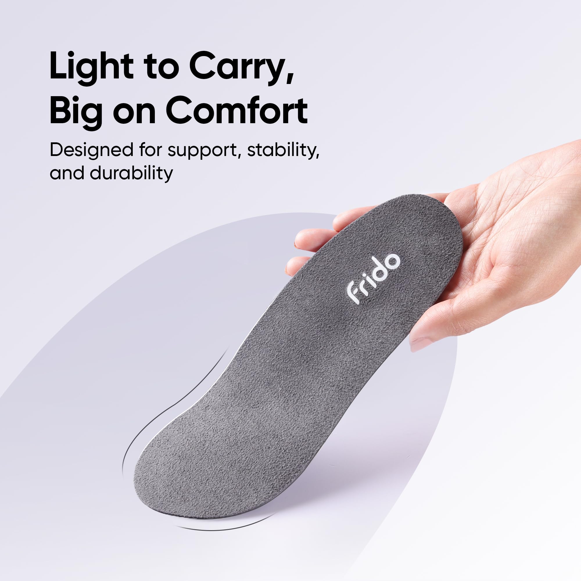 Frido Silicone Gel Insole for Men & Women | Self-Adhesive, Advanced Shock Absorption & Pressure Relief | Hexagonal Anti-Slip grip | Flexible Design, Foot Pain Relief, Large, Grey - Image 6 thumbnail