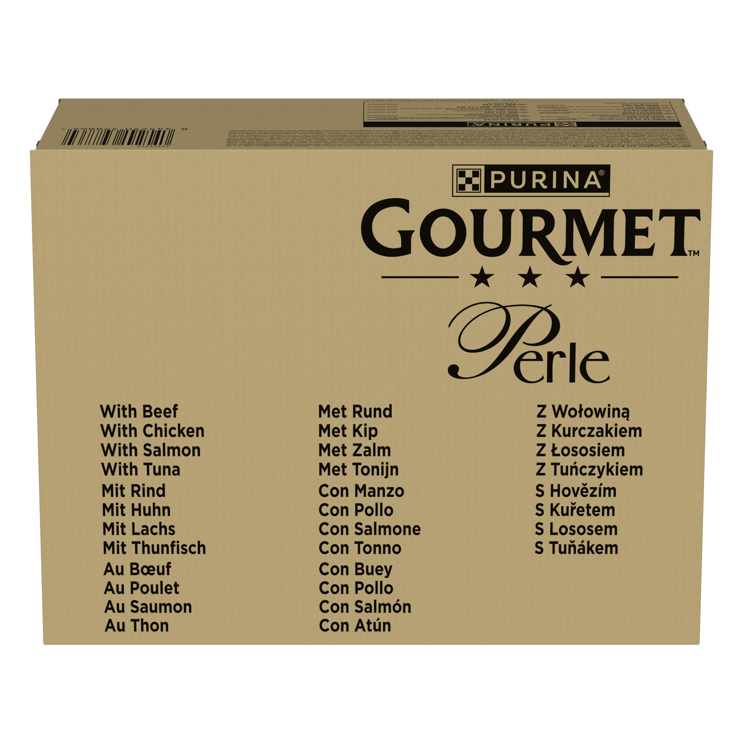 Purina Gourmet Perle Delicias en Salsa, Comida Húmeda para Gato con Pollo y Buey, 96 Sobres de 85g