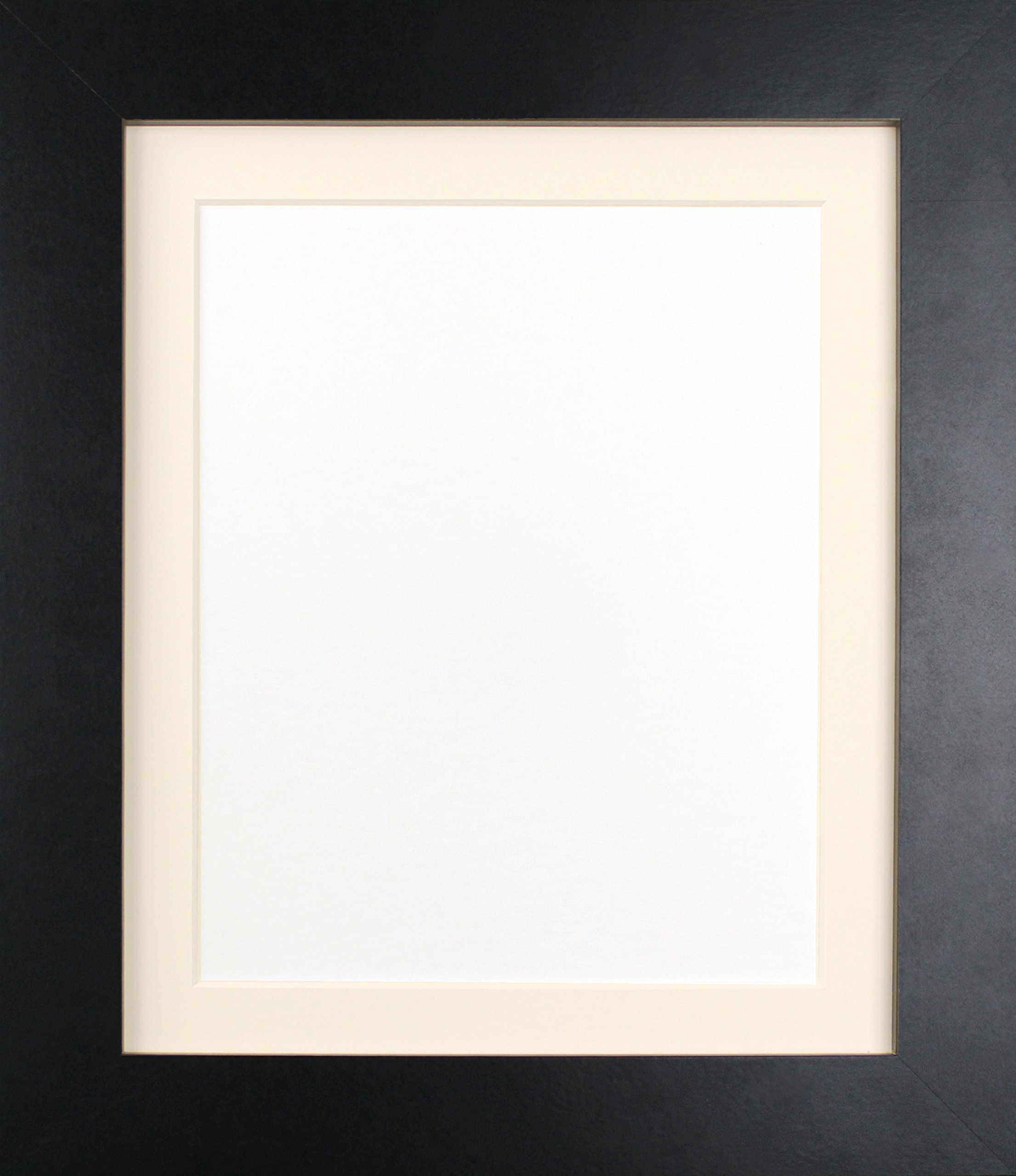 FRAMES BY POST London Picture Photo Frame, Black with Ivory Mount, A3 Image Size A4