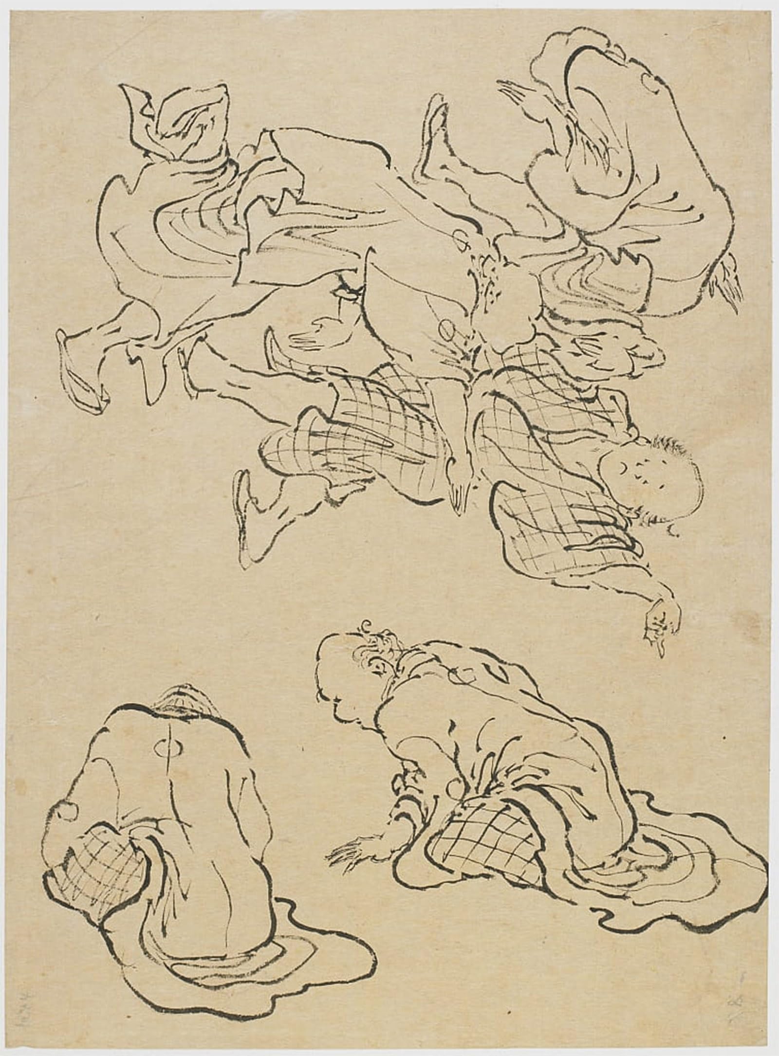 SERENDIPITP Vintage Wall Art Canvas Nordic Poster Canvas Print Picture Men Dancing and Miscellaneous Figures by Katsushika Hokusai Wall Art Poster for Home Decor 60x90cm