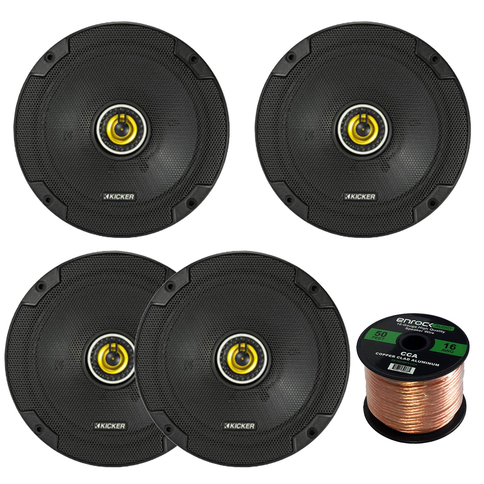 Amazon.com: Car Speaker Bundle Combo - 4X Kicker 6-3/4 Inch 300
