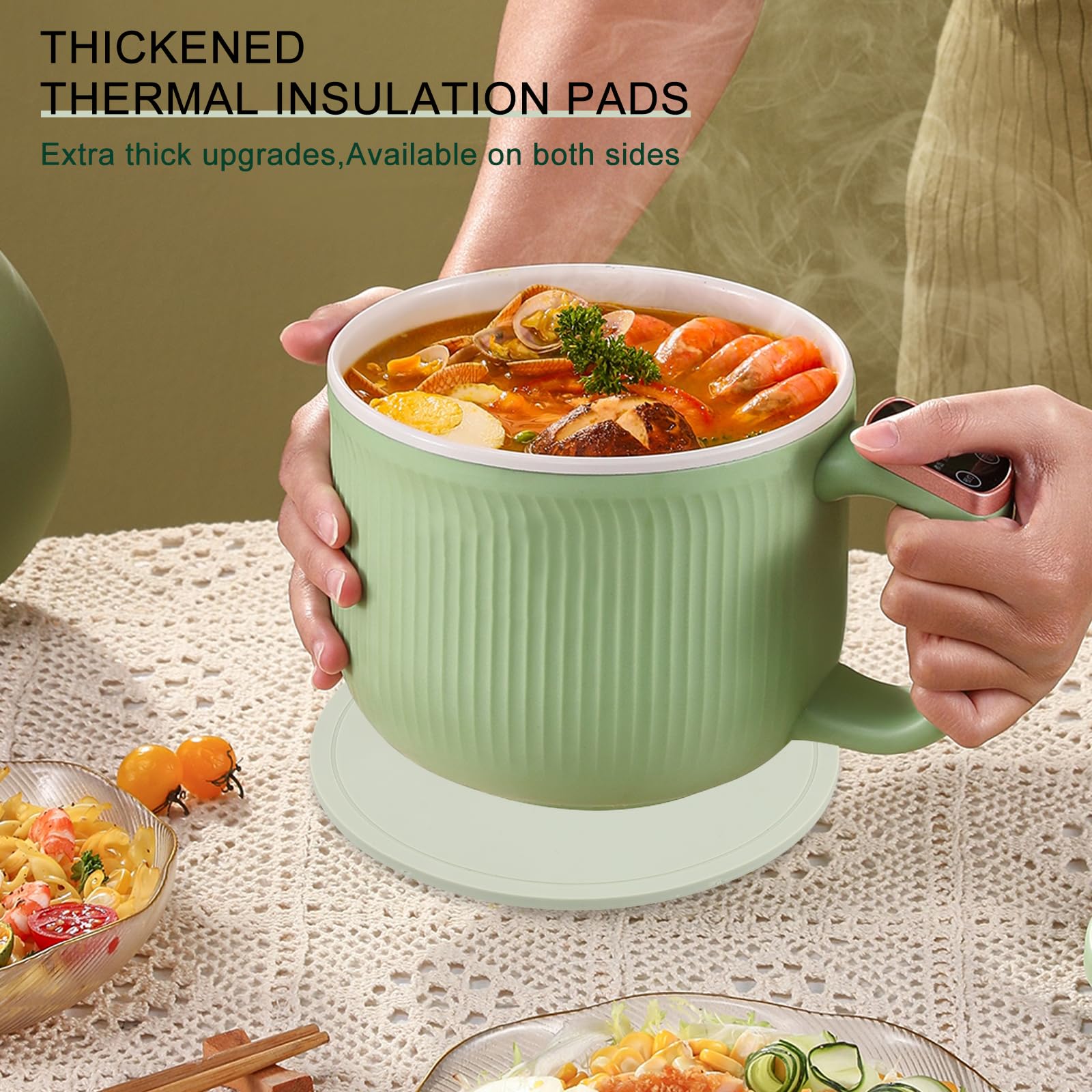 Lot de 4 Tapis de Dessous de Plat en Silicone Tapis,Anti-dérapant Anti-Chaleursupport de Pot, sous-Plats Rond,Tapis de Séchage Polyvalent, Résistant à la Chaleur,pour Cuisine et Salle à Manger