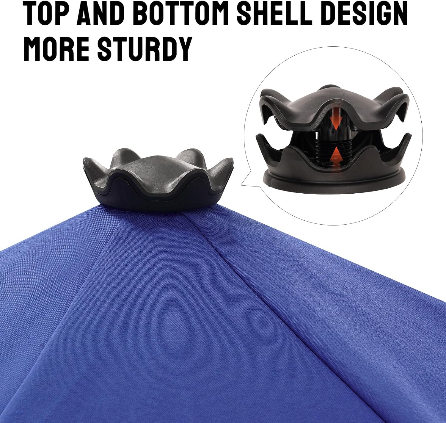 CROWN SHADES 9 Ft Patio Umbrella with Auto-Tilt & Olefin Fabric - Patented 45°Edge Connection Wind Resistant Outdoor Umbrella for Table, Pool, Beach, Effortless Crank System