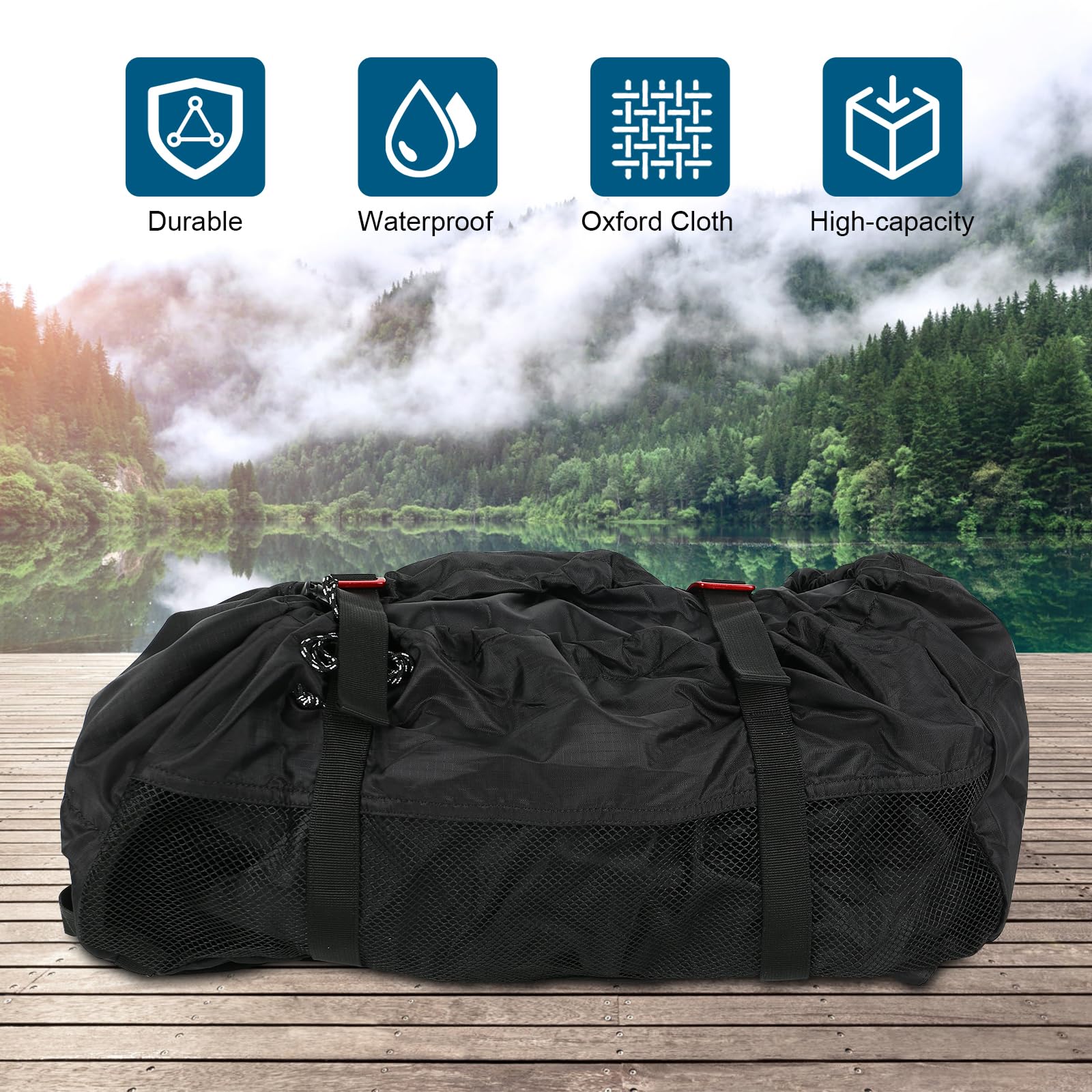 Bolsa de Cuerda para Escalada Mochila Estable Correa Hombro Plegable Exteriores