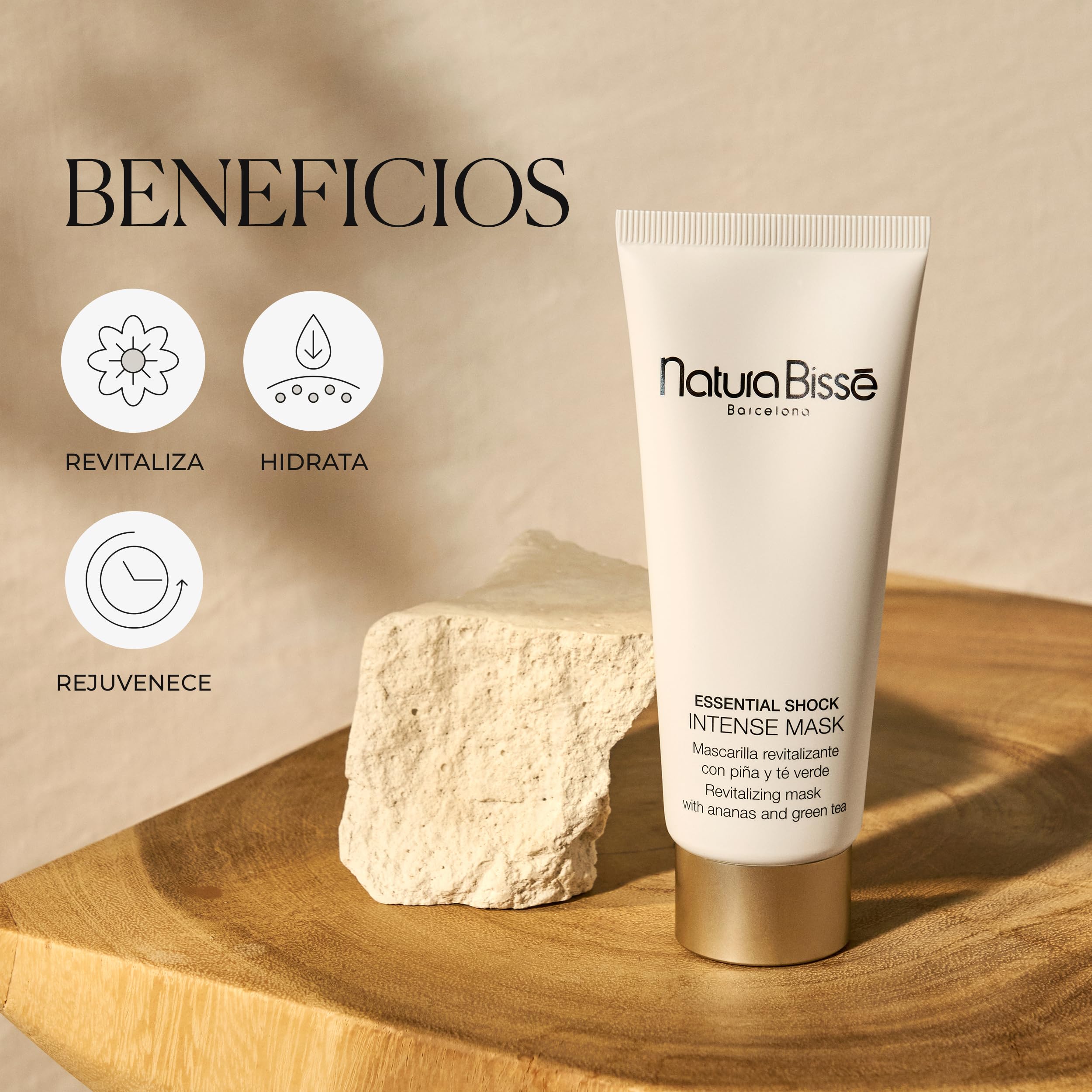 Natura Bissé Essential Shock Intense Mask | Mascarilla Facial Hidratante y Revitalizante con Té Verde - 75 ml