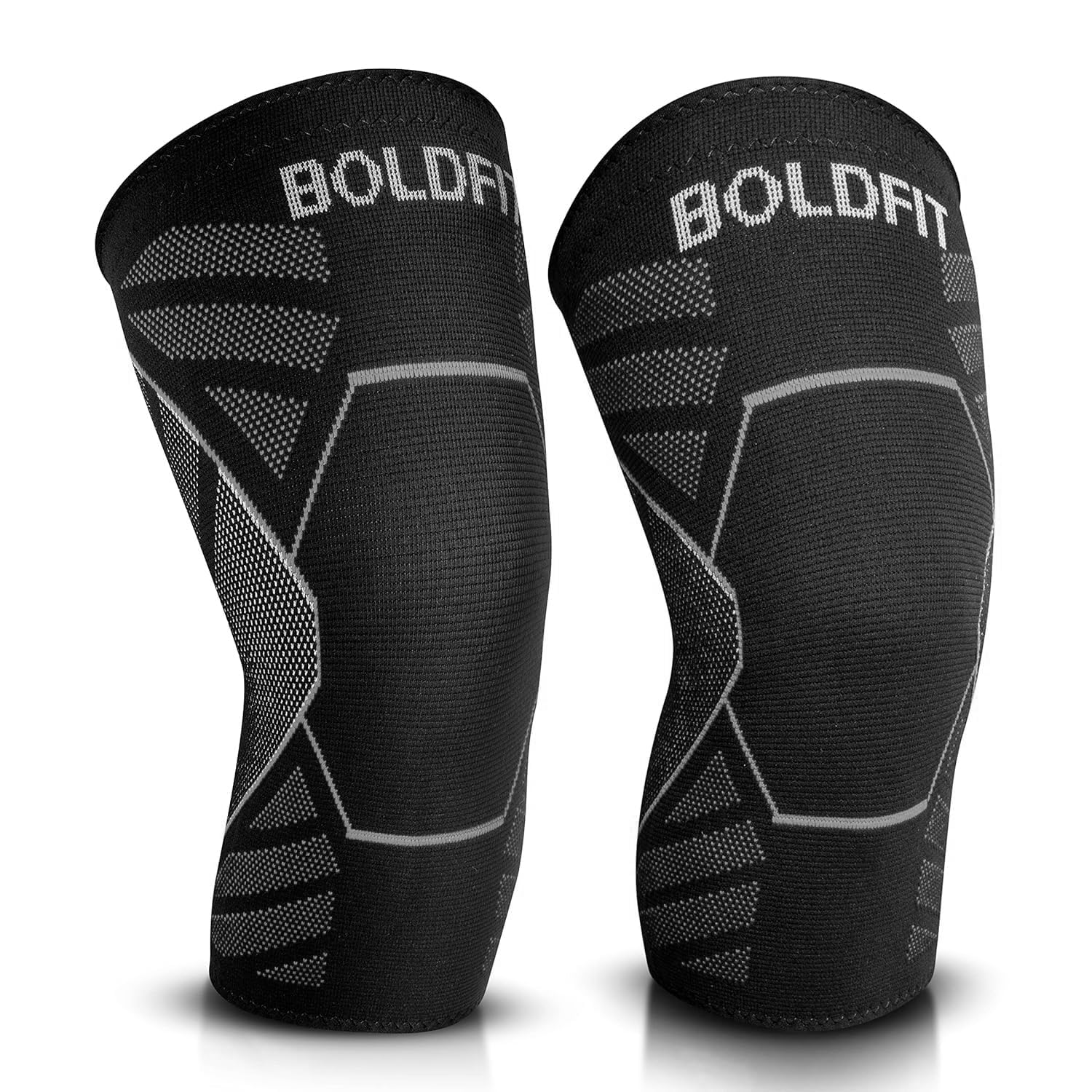 Boldfit Knee Caps For Women & Men Knee Support For Men Knee Cap For Men Knee Pain Knee Support For Women Knee Brace For Knee Pain Relief Products Knee Guard Knee Belt Knee Pads For Women - Grey L-image-0