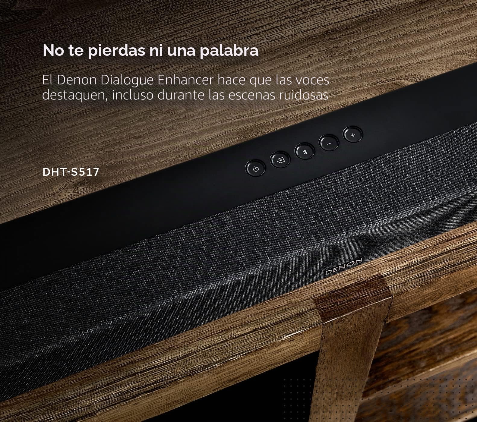 Denon DHT-S517 Barra de sonido con subwoofer, Bluetooth, Dolby Digital, Dolby Atmos, barra de sonido para TV, potenciador de diálogo, HDMI ARC, transmisión de música, incluye cable HDMI