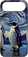 Vista 27 de Starry Night Famous Painting Style Penguins Case para iPhone 17
