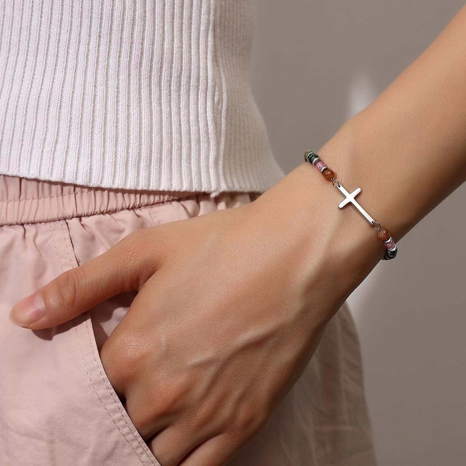 TONY & SANDY Valentines Day Gifts for Her, Christian Gifts for Women Cross Bracelet, Confirmation Baptism Easter Gift, Unique Gifts for Women Birthday Christmas - Image 4