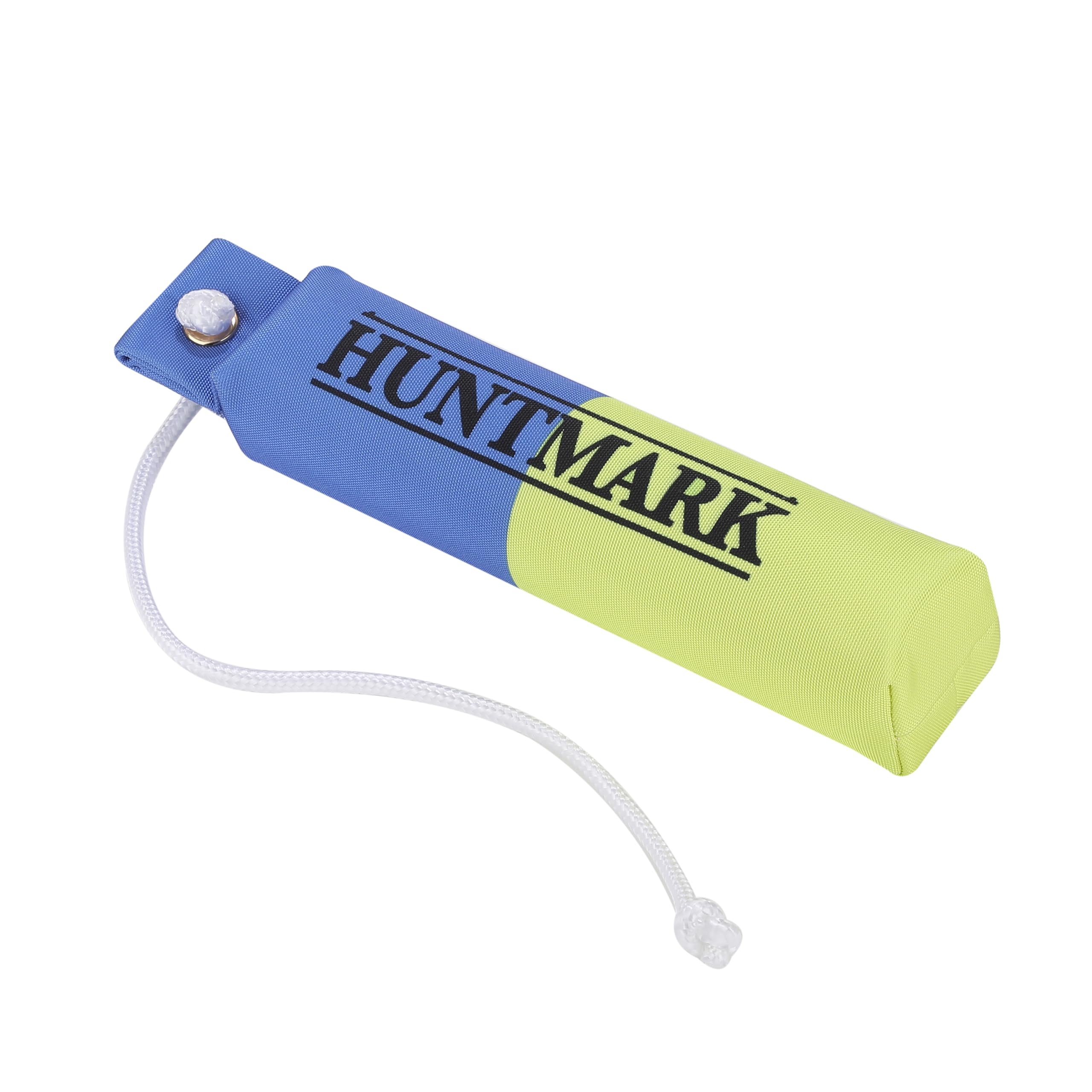 HUNTMARK Dog Training Bumper - 1000 Denier Nylon Dog Bumper Trainer - Heavy-Duty Hunting Puppy Accessories - Weighted Retriever Dummies - Training Dummy w High-Density Rope (Blue|Yellow)