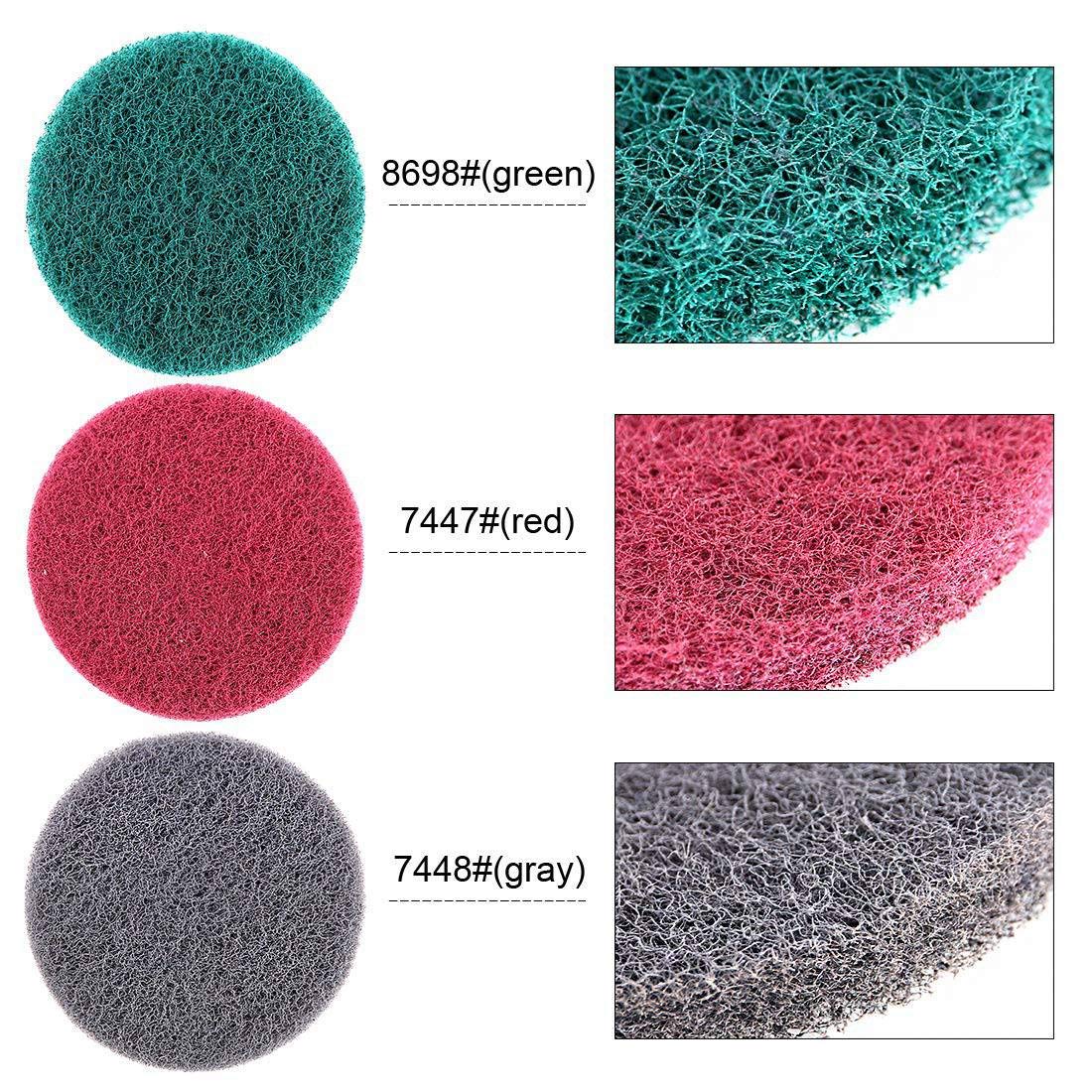 16 PièCes de 5 Pouces 3 Couleurs DifféRentes Peu Brosse Brosse à RéCurer Kit de Nettoyage de Tampon de RéCurage, Remplacement de Tampon Abrasif 1 Crochet Accessoire