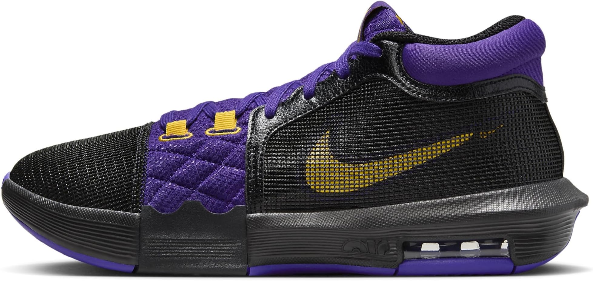 Nike Men's Lebron Witness VIII Three Quarters Tall, Black University Gold Field Purple, 10 UK