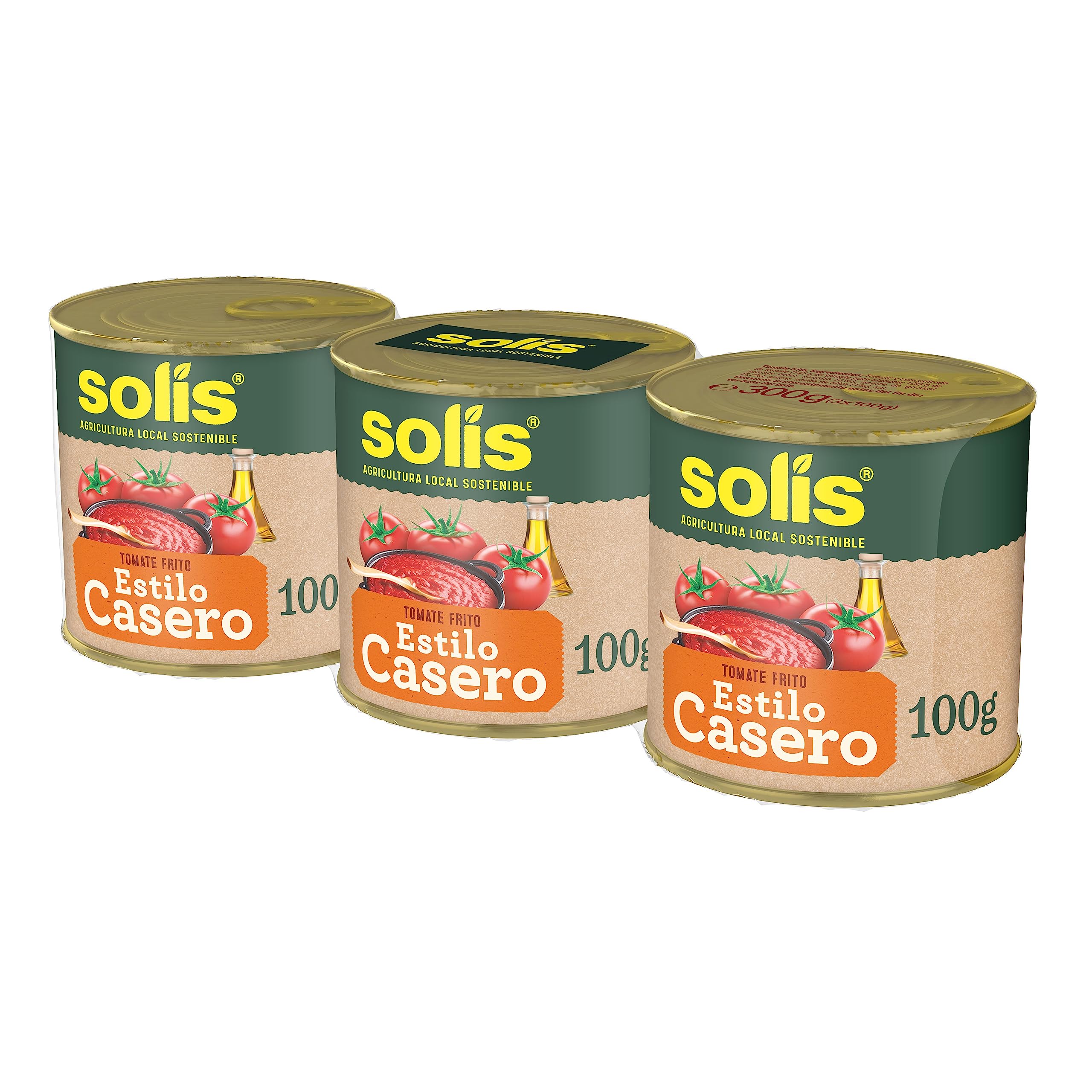 SOLÍS Tomate Frito Estilo Casero Tripack Lata - Sin Gluten - Pack de 3 x 100g
