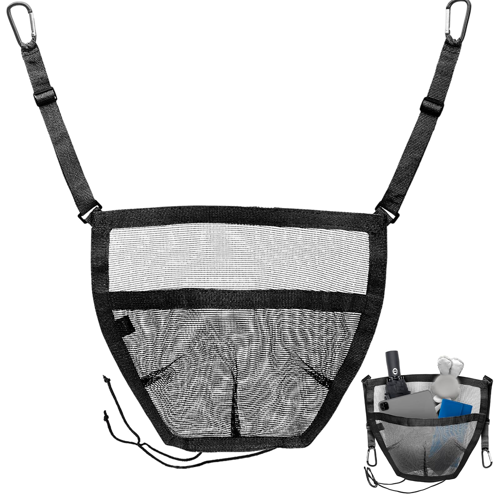 MUQIDA Car Purse Holder, Seat Back Net Storage Bag Between Front Seats for Easy Access, Portable Car Interior Organizer Pocket Hanging Cars Barrier