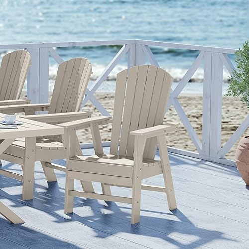 WestinTrends Dylan Dylan - Silla de comedor Adirondack para patio al aire libre, resistente a la intemperie, color arena