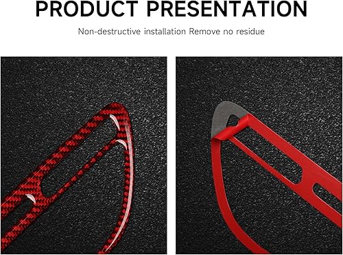 Miniatura 4 de Calcomanías de ventilación de salida de aire acondicionado para automóvil Dodge Challenger 2015-2023, calcomanías de fibra de carbono