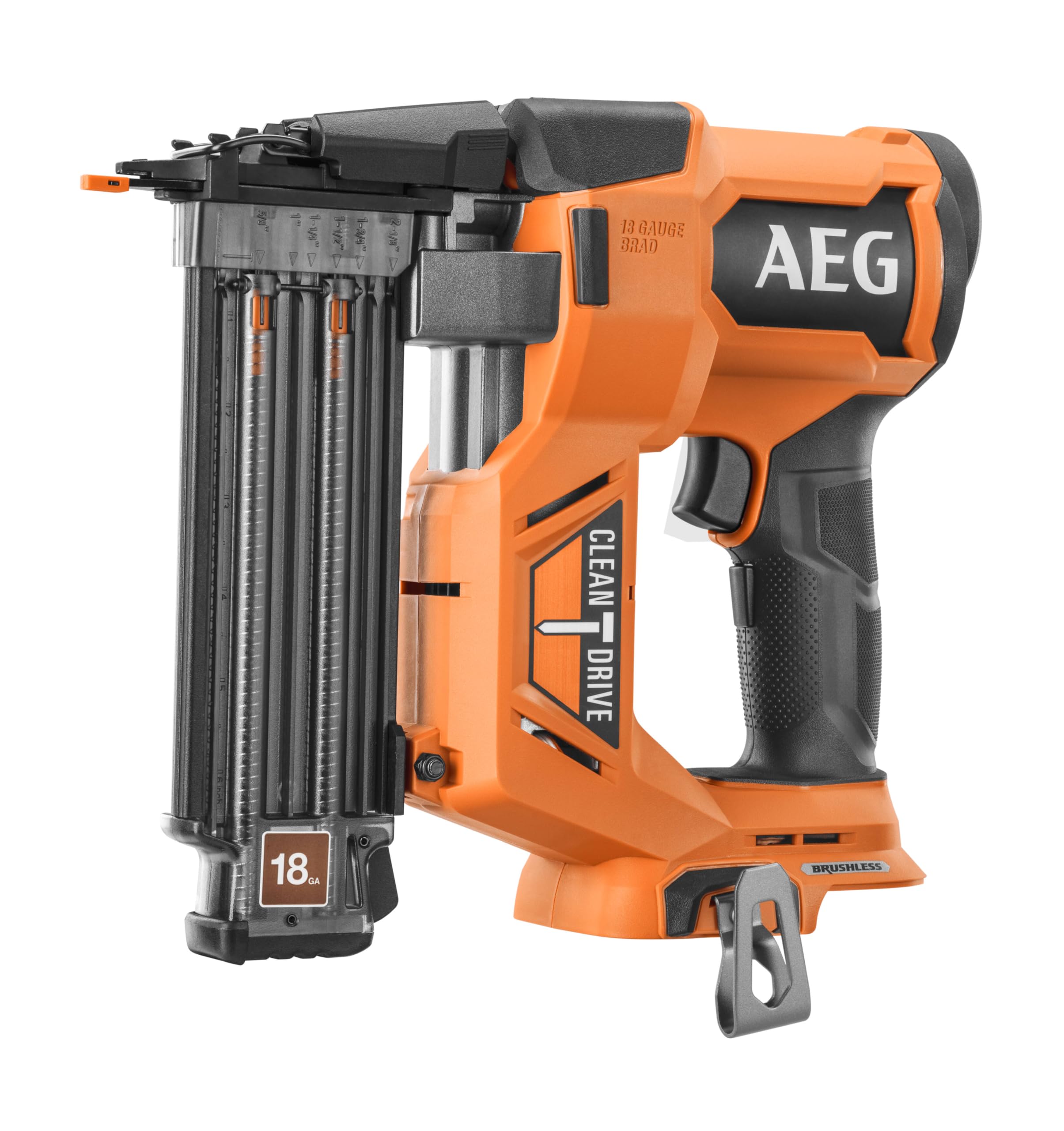 AEG - Chiodatrice di finitura senza fili Brushless [PRO18V] 18 Ga - Modalità raffica o sequenziale - 2,4 Kg - Lunghezza chiodi da 16 a 55 mm - Consegnato in confezione (senza batteria) - B18BN18-0