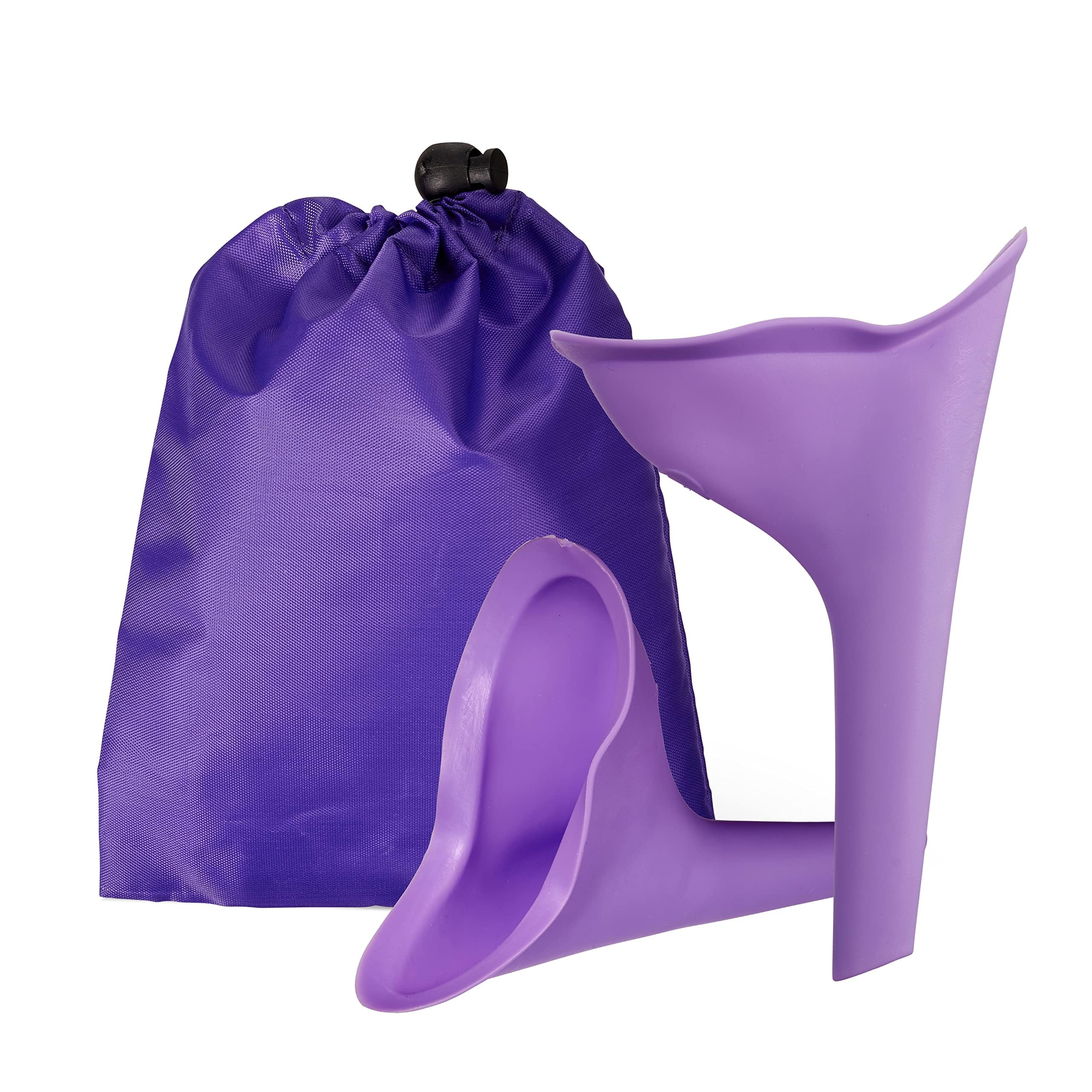 Bramble - 2 Female Portable Urination Devices Full Kit - 2 Funnels, Waterproof Carry Pouch, Gloves & Tissues for Travel Driving Car Journeys Camping Hiking Road Trip Festival Essentials