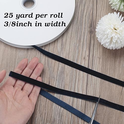 Miniatura 30 de Cinta de terciopelo caqui, cinta de terciopelo dorado vintage de 5/8 pulgadas x 25 yardas, cintas finas para adornos de árbol de Navidad, envoltura