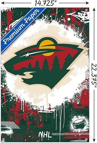 Miniatura 9 de Trends International NHL Minnesota Wild - Póster de pared con el logotipo Maximalist 23, 22.37 x 34.00 pulgadas, paquete de póster premium y alfiler