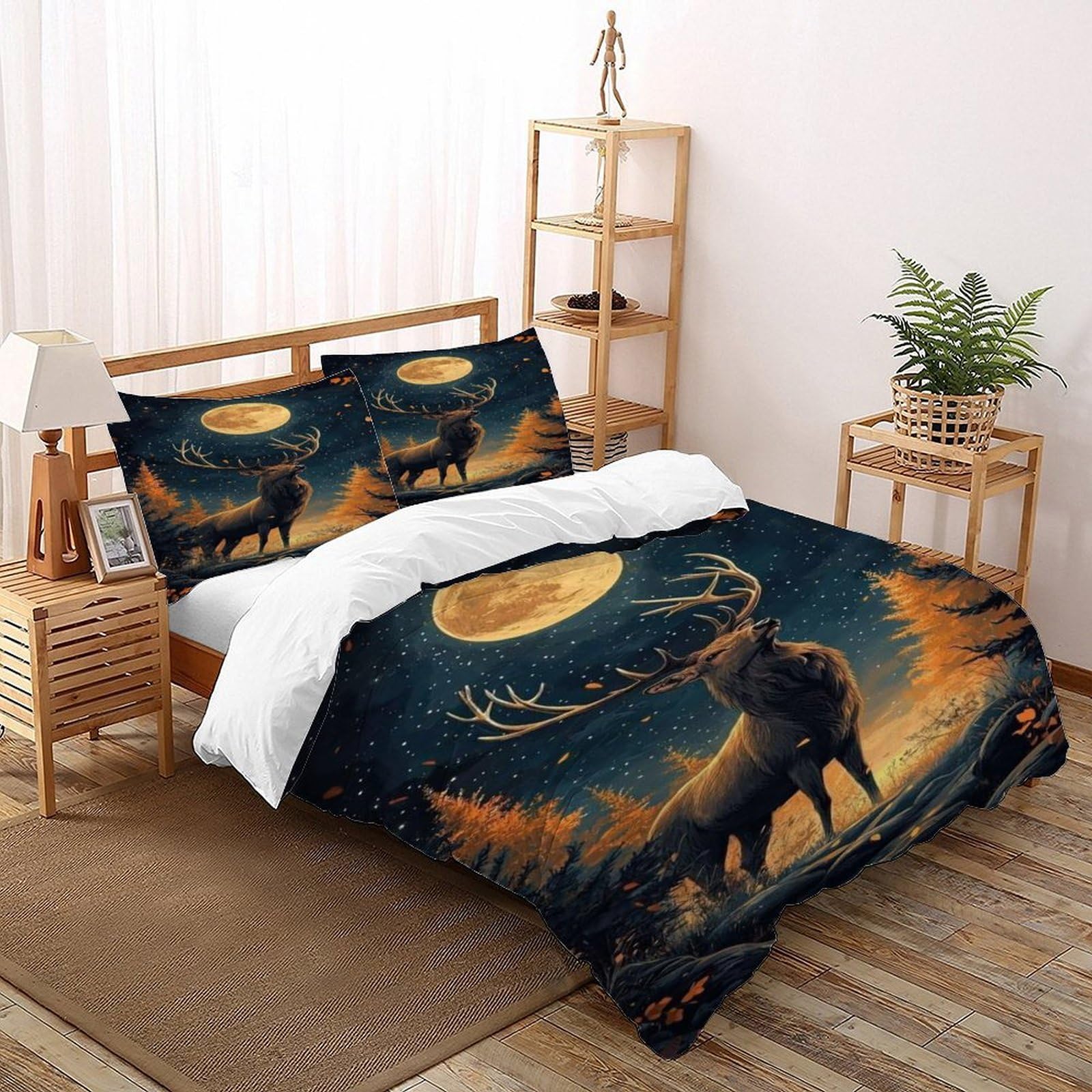Housse de couette adulte et enfant pour un lit double sans plis