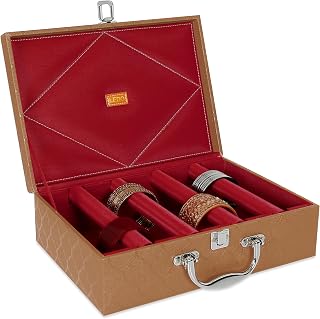 LEDO-Bangle-Box-Organizer-Holder-Case-for-Women-in-PU-Leather-with-4-Rods