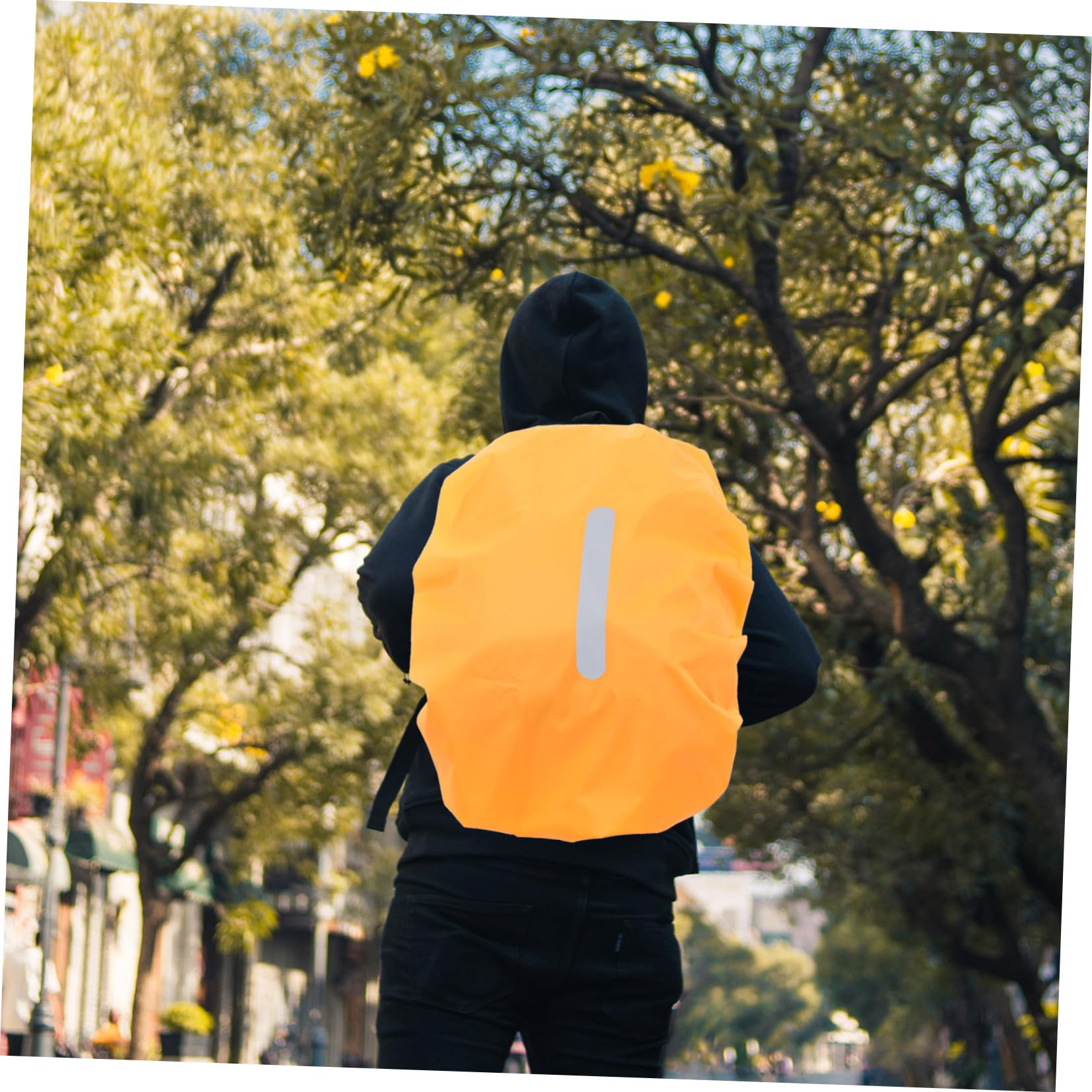 KICHOUSE Backpack Cover Reflective Design Elastic Edging for All Polyester Protector for Outdoor Camping Enhanced Safety for Night Travel Reflective Stripes