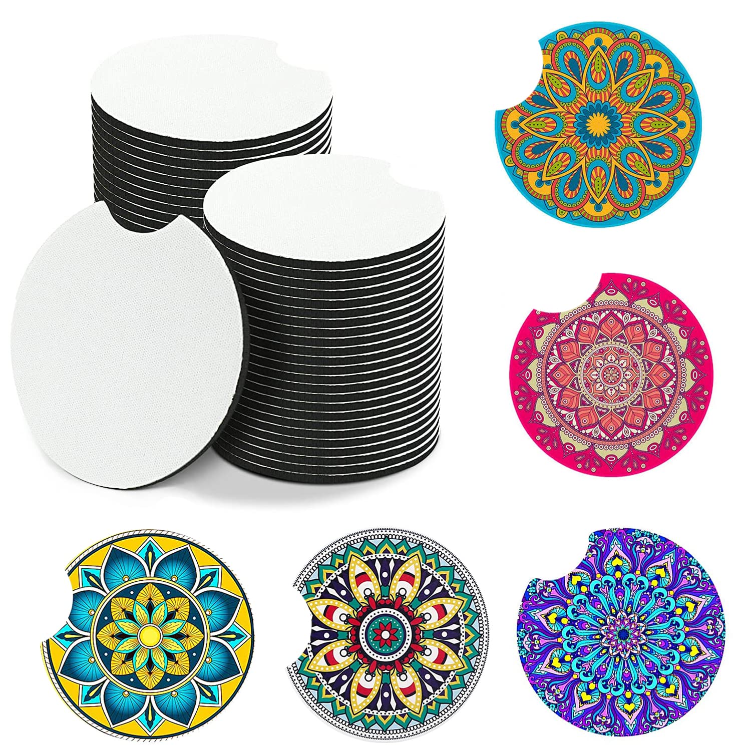 20 Pieces Sublimation Blanks Coasters Sublimation Cup Coasters Blanks 2.75-Inch for DIY Crafts Heat Press Mat Car Cup Coasters Painting Project Sublimation Accessories