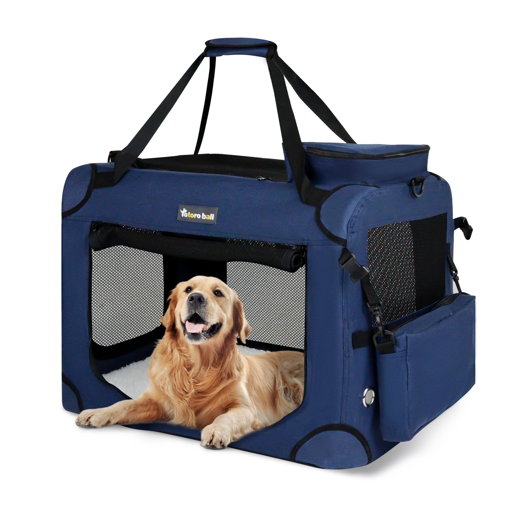 Petprescoソフト折畳式犬用クレート 頑丈耐久/81x58x58/XL青 Amazon.co.jp: Totoro ball ソフトクレート 大型犬 大空間な犬用