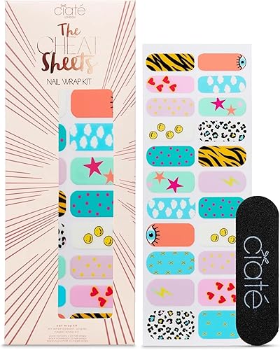 Ciaté London - Hojas de trucos para uñas en feria divertida, hoja de arte de uñas, calcomanías de manicura fáciles de aplicar, sin tiempo de secado,