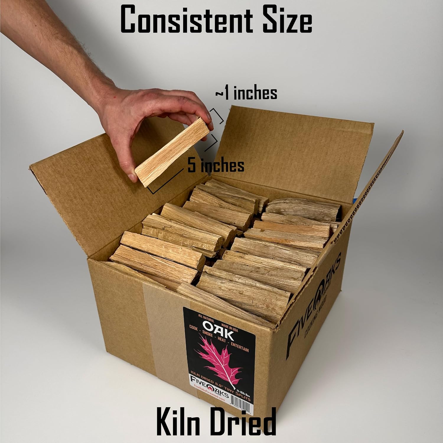 Kiln Dried Oak Pizza Oven Wood, Mini 5 Inch Cooking Wood for Ooni, Gozney, Bertello Pizza Ovens, Solo Stove & More - Approx 14lbs Product of USA (1,000 Cubic Inches)
