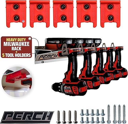 PERCH Soporte de herramientas inalámbrico para herramientas inalámbricas Milwaukee M1818v