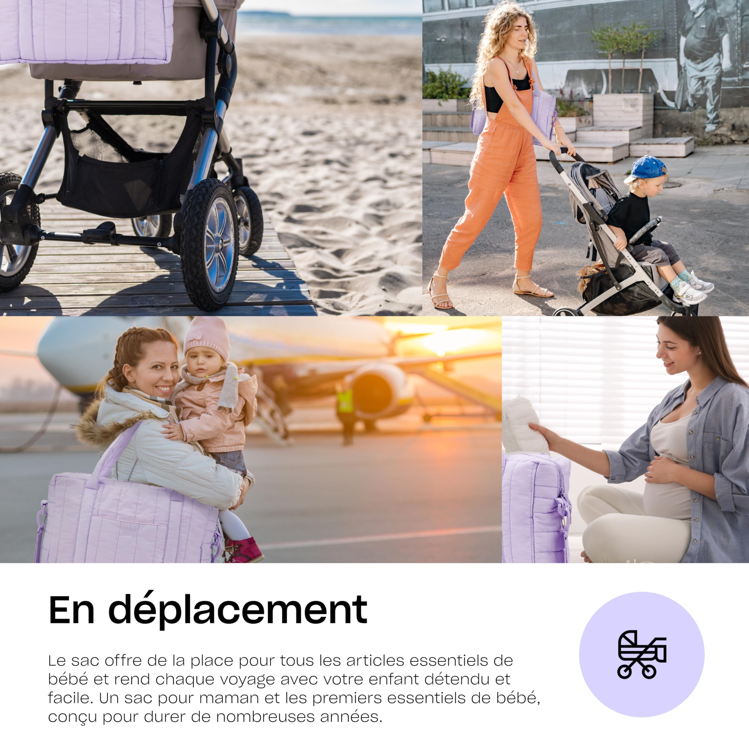Hylat Baby Sac à Langer – Sac Pratique et Léger pour Mamans Actives avec Grand Compartiment, Bandoulière Amovible & Poches de Rangement – Idéal pour Voyage & Déplacements
