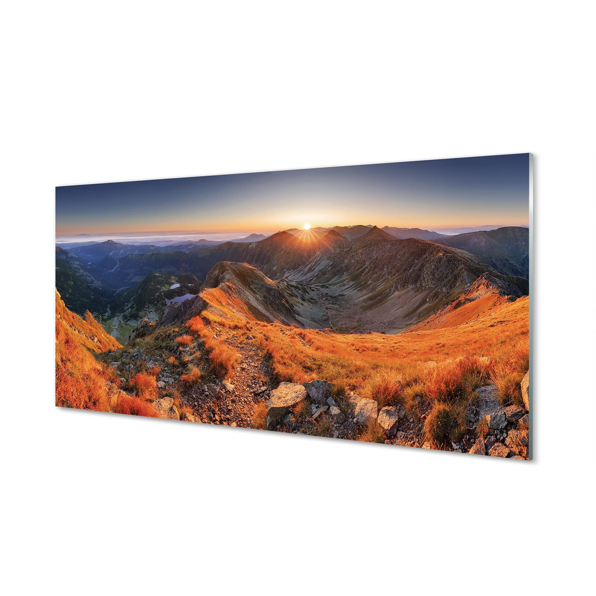 Impression sur verre 140x70cm tableau paysage de montagne nature