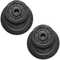 Yes4All 1.15 Inch Cast Iron Weight Plates Set for Dumbbells - 1.25+2.5+5+10 lbs Pairs (8 Plates Total) Strength Training
