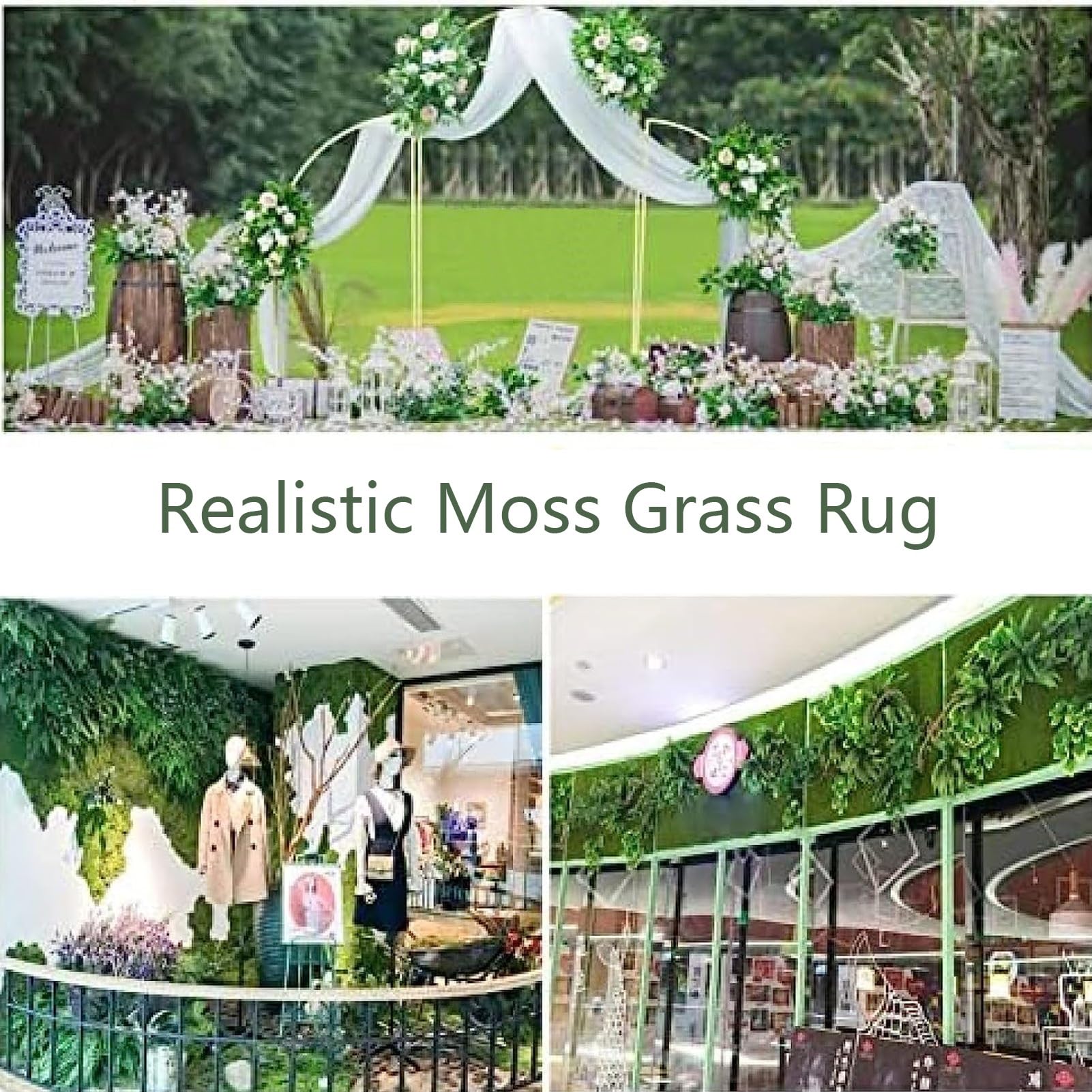 Moos Büro Künstliche Pflanze Rasen Moos Lichen Kunstrasen Wand für Hochzeit Festival Garten Mikro Landschaft Dekoration (Color : D, Size : 100x100cm/39.37x39.37in)